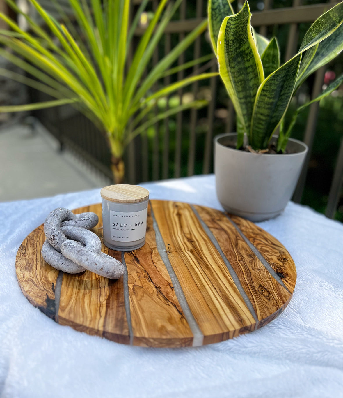 Small Olive Wood Lazy Susan