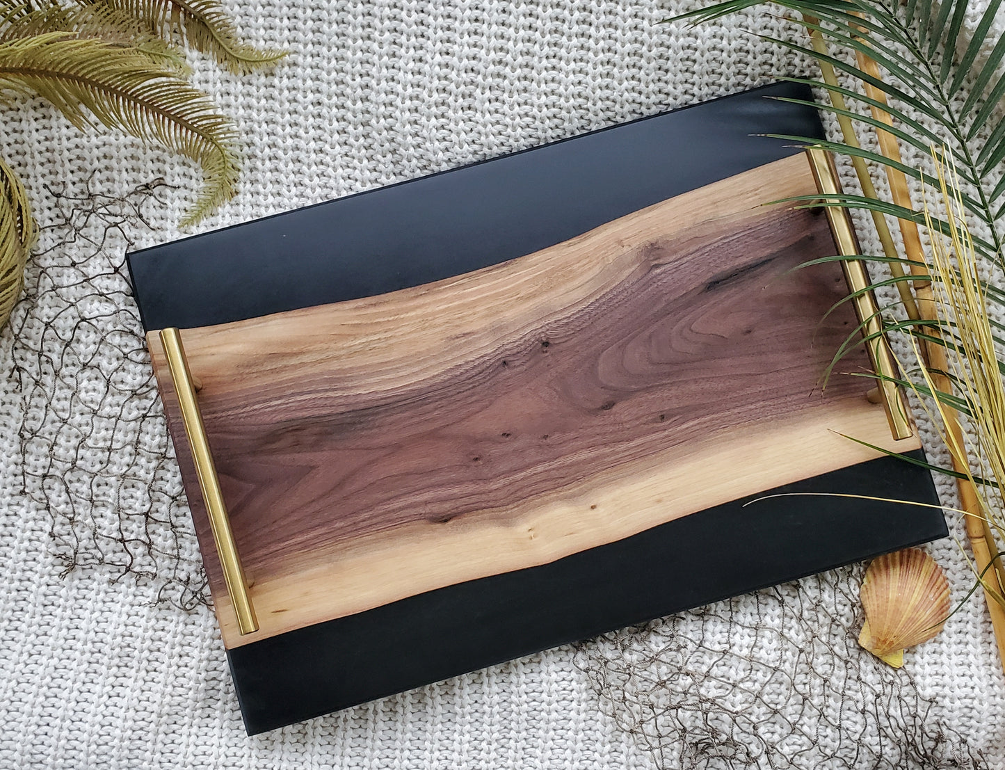 Black Walnut and Onyx River Tray