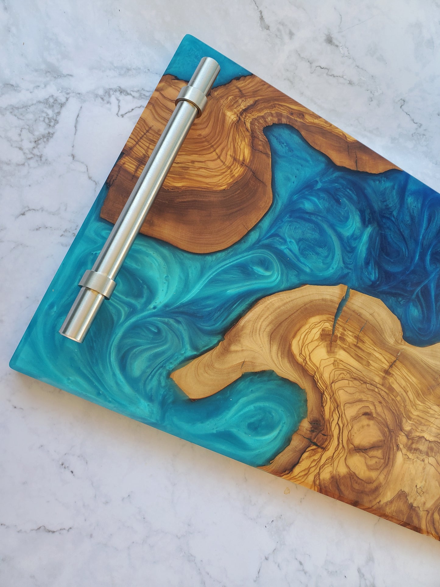 Tropical Olive Wood Island Serving Tray