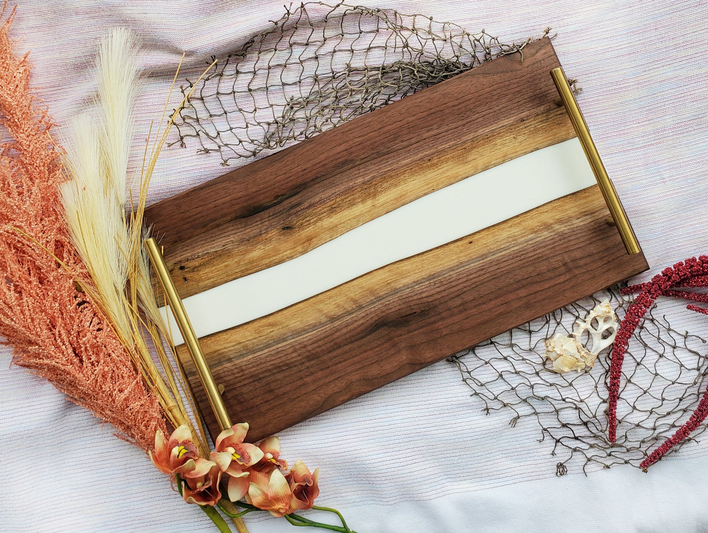Walnut and White River Tray