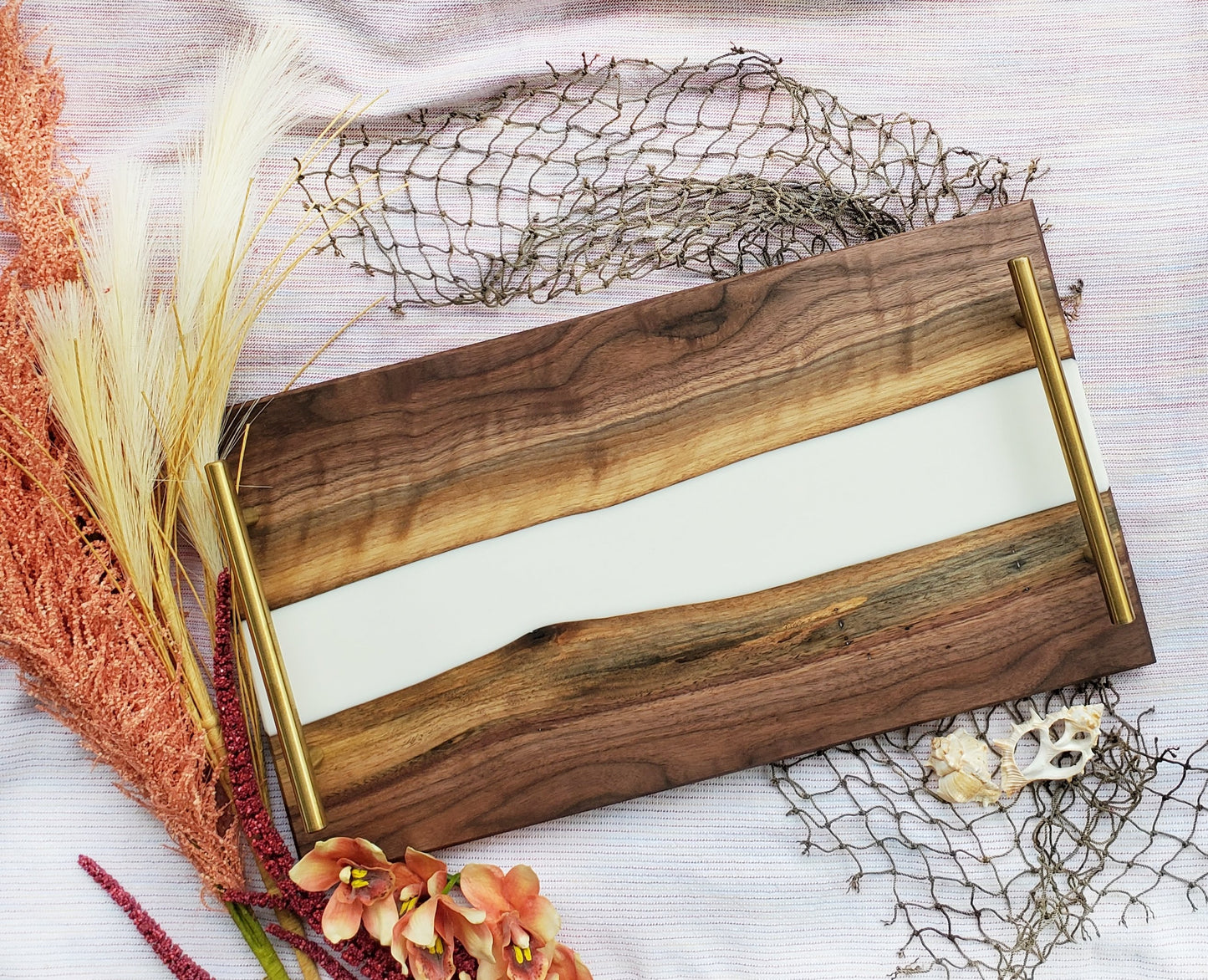 Walnut and White River Tray