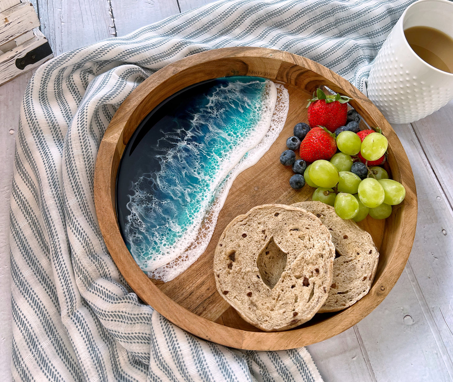 Wooden Ocean Serving Tray
