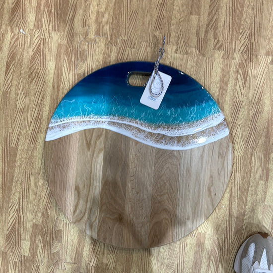 Load image into Gallery viewer, XL Oak Round Ocean Tray
