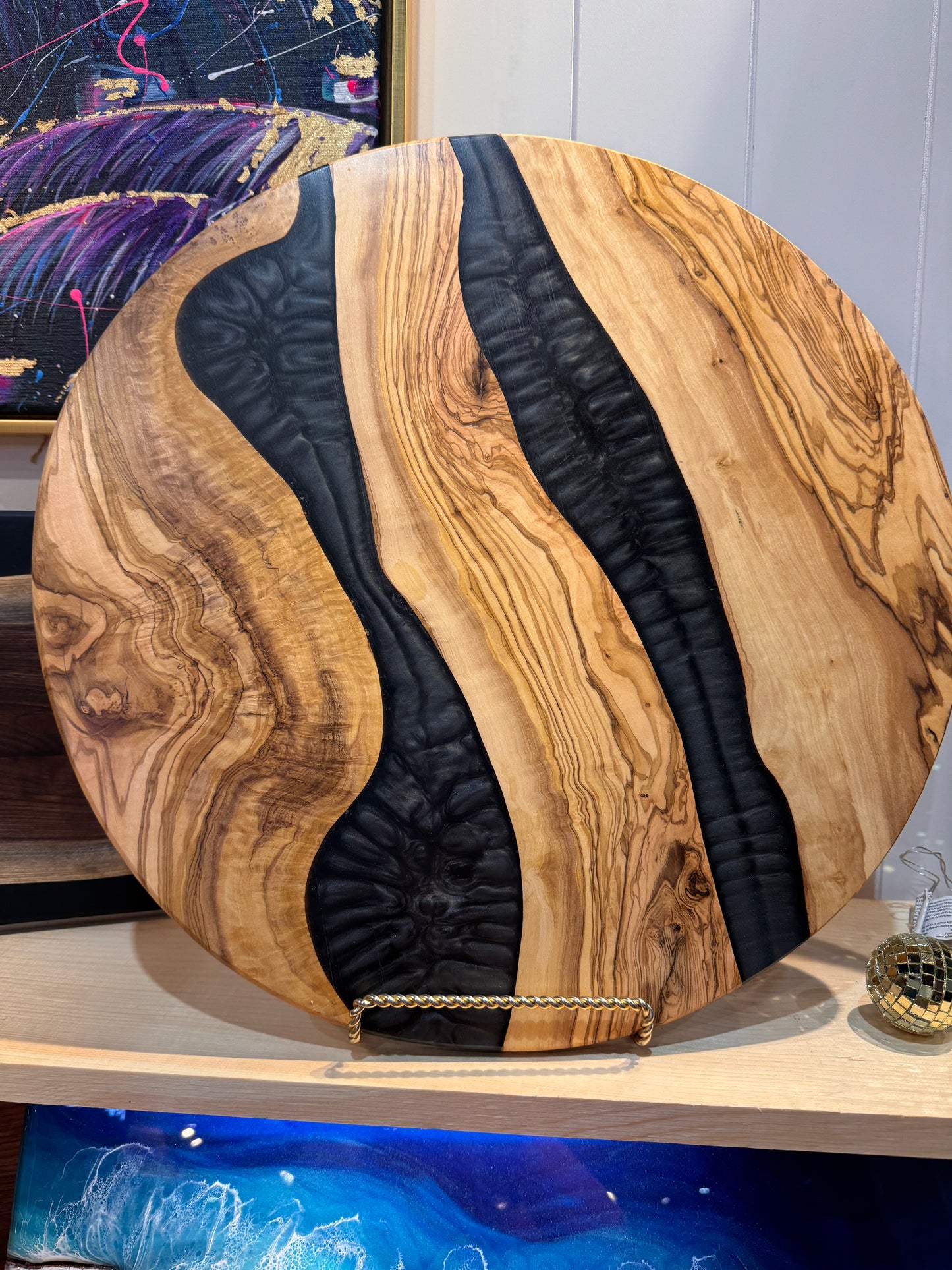 Large Olive Wood Lazy Susan